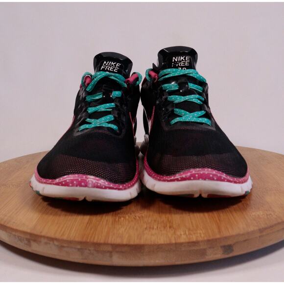 Nike Free 3.0 Running Sneakers Shoes Women 8 Black Pink - Picture 2 of 14